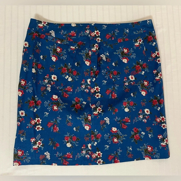 90s Y2K Vintage Ralph Lauren Mini Skirt Blue Floral Size 2 - Picture 4 of 8